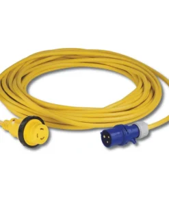 MARINCO 50' Cordset with European Plug, 16A 230V, Yellow