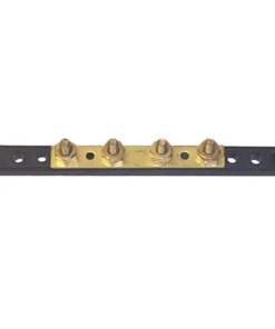 SIERRA FS40720 Bus Bar Brass Terminal 4.5"L x .5"W x 1"H Screw Terminals: 4 x 8-32
