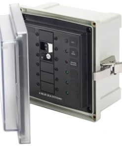 BLUE SEA SYSTEMS Enclosed ELCI Main Circuit Breaker Panel 30A 120V AC ELCI Main + 3 Blank Circuit Positions