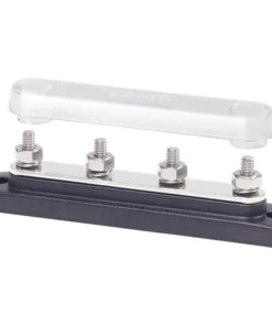 BLUE SEA SYSTEMS Common 150A BusBar, Four 1/4"-20 Studs with Cover