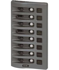 BLUE SEA SYSTEMS WeatherDeck&reg; Waterproof Circuit Breaker Panel, 8 Position