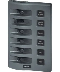 BLUE SEA SYSTEMS WeatherDeck&reg; Waterproof Switch Panel, Six-Position