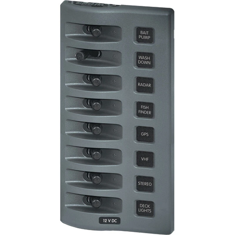 BLUE SEA SYSTEMS WeatherDeck® Waterproof Switch Panel, Eight-Position 1 BLUE SEA SYSTEMS WeatherDeck® Waterproof Switch Panel, Eight-Position