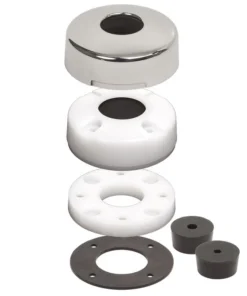 BLUE SEA SYSTEMS Cable Clam, Stainless Steel Dress Cap, 0.83"