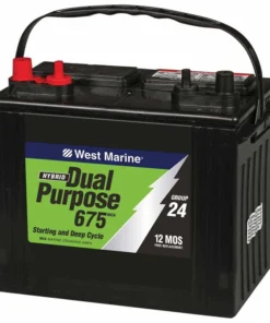 WEST MARINE Dual-Purpose Flooded Marine Battery, 675 MCA, Group 24