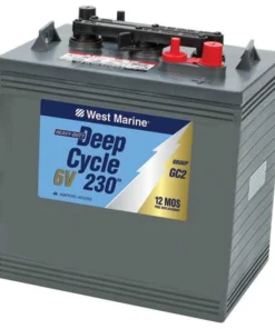 WEST MARINE 6V Deep Cycle Flooded Marine Battery, 230 Amp Hours, Group GC2