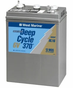WEST MARINE 6V Deep Cycle Flooded Marine Battery, 370 Amp Hours, Group 8L16