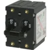 BLUE SEA SYSTEMS A-Series Black Toggle Circuit Breaker, Double Pole, 32A