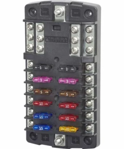 BLUE SEA SYSTEMS ST Blade Fuse Block, 12 Circuits with Negative Bus