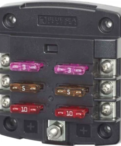 BLUE SEA SYSTEMS ST Blade Fuse Block, 6 Circuits