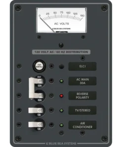 BLUE SEA SYSTEMS 2-Position ELCI Main 30A, 2 Poles with Voltmeter