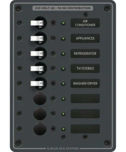 BLUE SEA SYSTEMS 8-Position AC Panel, European