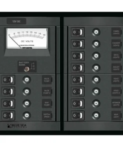BLUE SEA SYSTEMS 12-Position 12V DC CLB Panel with Voltmeter