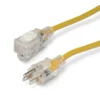 MARINCO 25' Locking, Lighted Extension Cord, 15A, 14/3 AWG, Yellow
