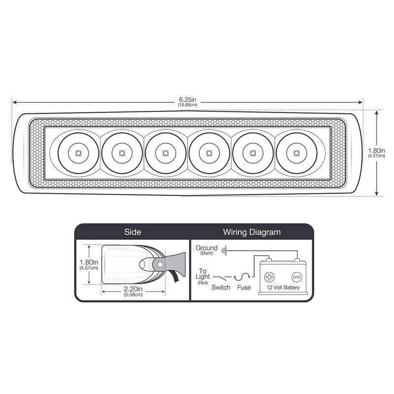 WEST MARINE Six LED Aluminum Spreader/Docking Light with Stainless Steel Bracket, White 5 WEST MARINE Six LED Aluminum Spreader/Docking Light with Stainless Steel Bracket, White - Image 5