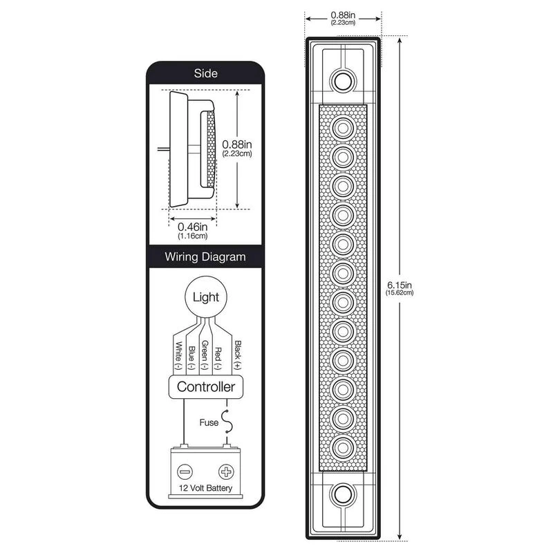WEST MARINE 6" LED Utility Strip Light with Gasket, RGBW 9 WEST MARINE 6" LED Utility Strip Light with Gasket, RGBW - Image 9