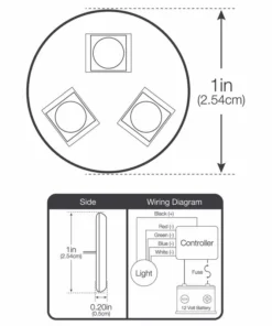 WEST MARINE Three LED Mini Stick-On Light with Self Adhesive Backing, RGBW -Marine Electrical Sale 18514059 8 1500