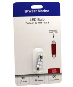 WEST MARINE Festoon 39mm LED Bulb, Red