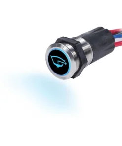 BLUE SEA SYSTEMS 15A Blue/Red Backlit Push Button Switch, Off/On