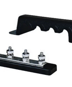 BLUE SEA SYSTEMS BusBar, 4 Stud Circuits, 1/4" Terminal Size, 6"L x 1.25"W