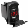 MARINE SPORT LIGHTING Dual Port USB Rocker Panel with Voltmeter, Red