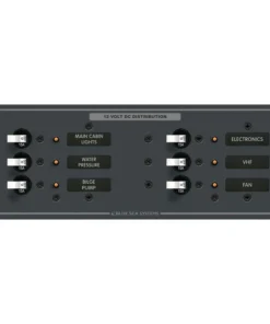 BLUE SEA SYSTEMS Traditional Metal DC Circuit Breaker Panel, 6-Position