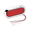 WESBAR Red Stop/Tail/Turn Light with Black Flange and Chrome Trim Snap Ring