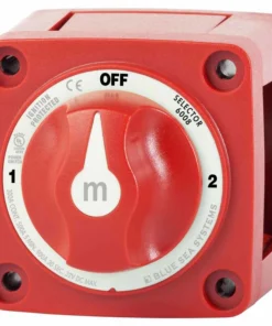 BLUE SEA SYSTEMS m-Series (Mini) 3 Position Battery Switch, Red