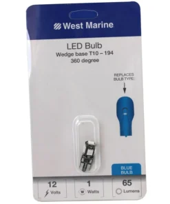 WEST MARINE Wedge Base T10-194 360 degree LED Bulb, Blue