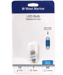 WEST MARINE Festoon 31mm LED Bulb, Blue
