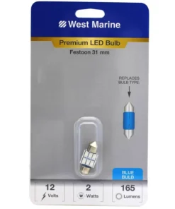 WEST MARINE Festoon 31mm Premium LED Bulb, Blue