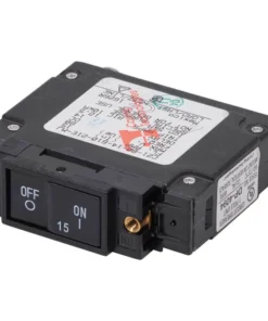 BLUE SEA SYSTEMS C-Series Flat Rocker Circuit Breaker, 15A DC UL489