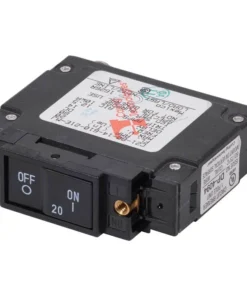 BLUE SEA SYSTEMS C-Series Flat Rocker Circuit Breaker, 20A DC UL489