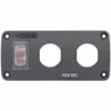 BLUE SEA SYSTEMS Water-Resistant Accessory Panel, 15A Circuit Breaker, 2x Blank Apertures