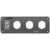 BLUE SEA SYSTEMS Water-Resistant Accessory Panel, 15A Circuit Breaker, 3x Blank Apertures