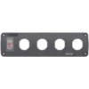 BLUE SEA SYSTEMS Water-Resistant Accessory Panel, 15A Circuit Breaker, 4x Blank Apertures