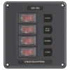 BLUE SEA SYSTEMS Water-Resistant Circuit Breaker Switch Panel, 4 Positions