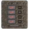 BLUE SEA SYSTEMS Water-Resistant Circuit Breaker Switch Panel, 4 Positions