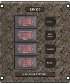 BLUE SEA SYSTEMS Water-Resistant Circuit Breaker Switch Panel, 4 Positions