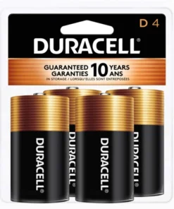 DURACELL Coppertop D Battery, 4-Pack
