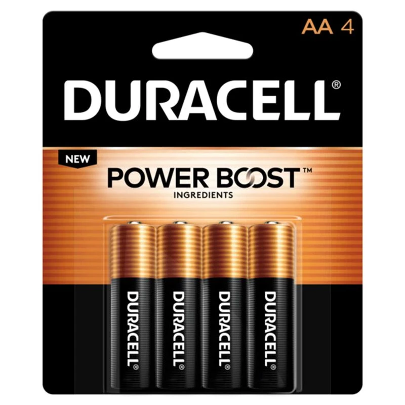 DURACELL Coppertop AA batteries with POWER BOOST Ingredients, 4 Pack 1 DURACELL Coppertop AA batteries with POWER BOOST Ingredients, 4 Pack