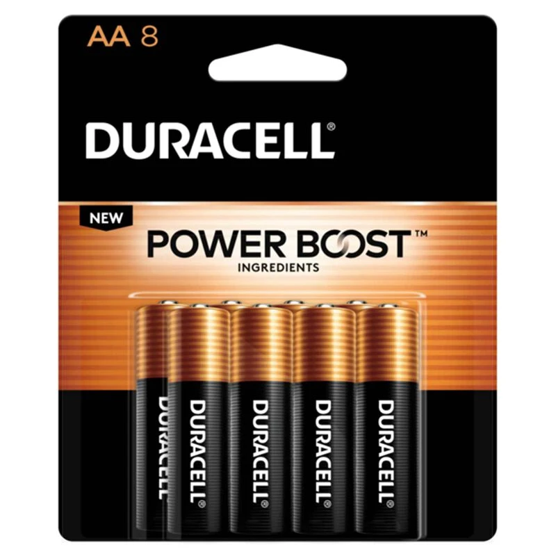 DURACELL Coppertop AA Batteries with POWER BOOST Ingredients, 8-Pack 1 DURACELL Coppertop AA Batteries with POWER BOOST Ingredients, 8-Pack