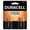 DURACELL Coppertop 9V Battery, 2-Pack