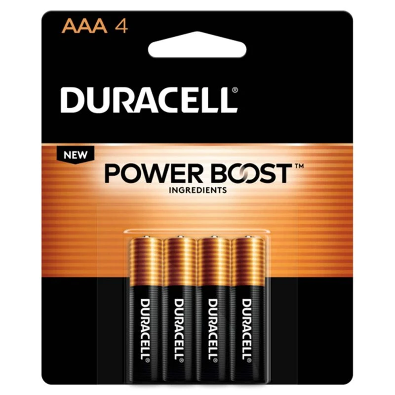 DURACELL Coppertop AAA batteries with POWER BOOST Ingredients, 4 Pack 1 DURACELL Coppertop AAA batteries with POWER BOOST Ingredients, 4 Pack