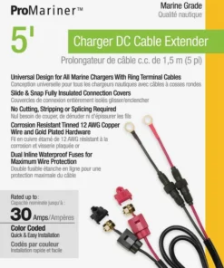 PROMARINER 5' Charger DC Cable Extender -Marine Electrical Sale 19810969 4 1500.04112019113017