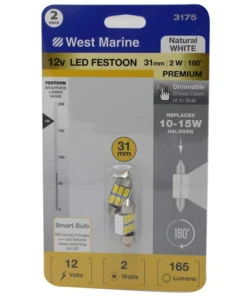 WEST MARINE Festoon 31mm LED Premium Bulbs, 2-Pack