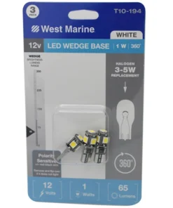WEST MARINE Wedge Base T10-194 360 degree LED Bulbs, 3-Pack
