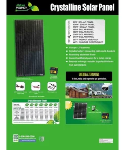 NATURE POWER 215 Watt 12V Solar Panel with Cables and Mounting Brackets -Marine Electrical Sale 20480539 4 1500.13122021090013