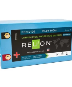 RELION RB24V100 Lithium Deep Cycle Battery, 24V, 100Ah