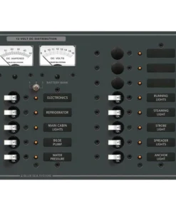 BLUE SEA SYSTEMS Traditional Metal DC Circuit Breaker Panel, 13-Position